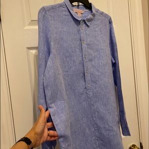 Saint Tropez West 100% linen blouse Sz M